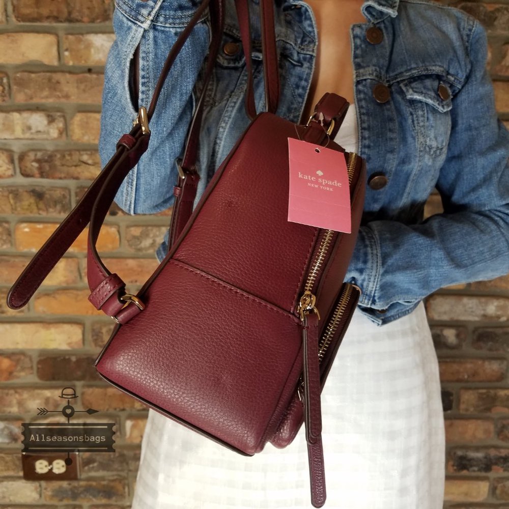 Kate Spade MEDIUM Jackson Backpack CHERRYWOOD New - Picture 10 of 14